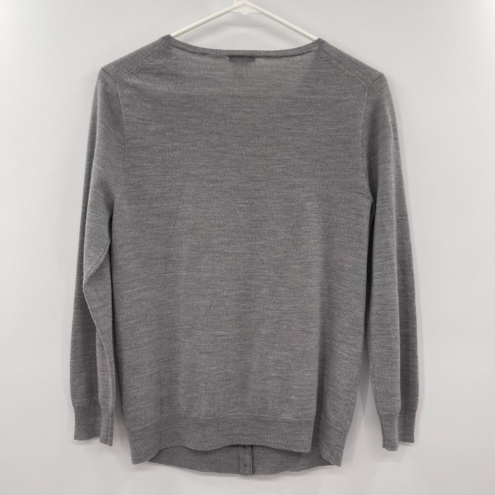 J. Crew Gray Ruffle-Front Cardigan - Picture 6 of 9